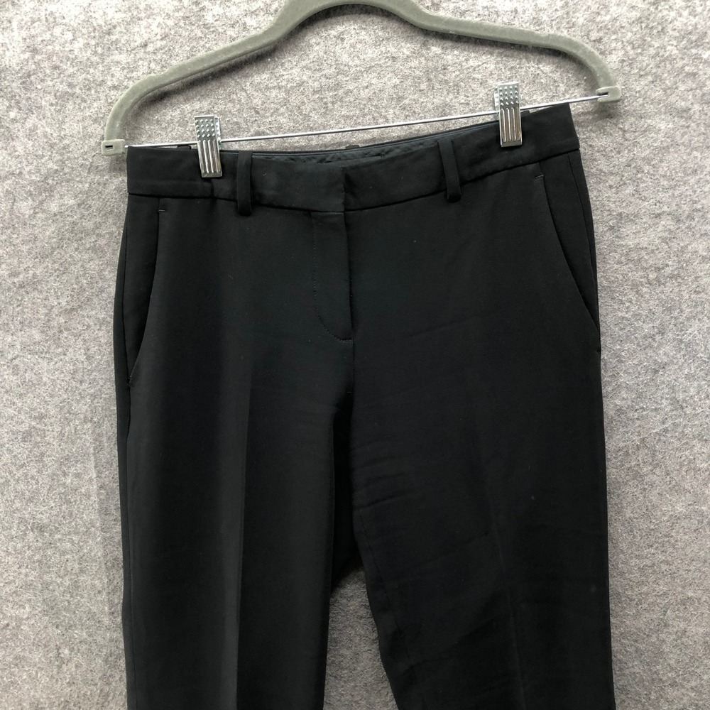 Theory Testra 2B Modern Crepe Dress Pants Womens 00 Black Slim Straight Ankle - Picture 3 of 10